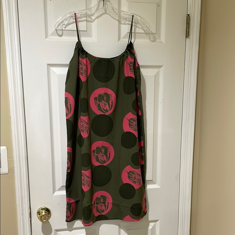 Green and Pink Polka Dot Dress